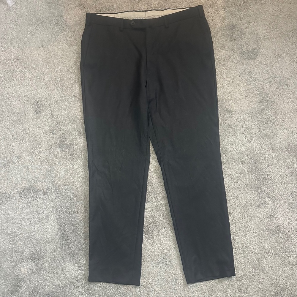 Ermenegildo Zegna Dress Pants Mens 52R (Fit 36x31.5) Black 100% Wool Regular Fit